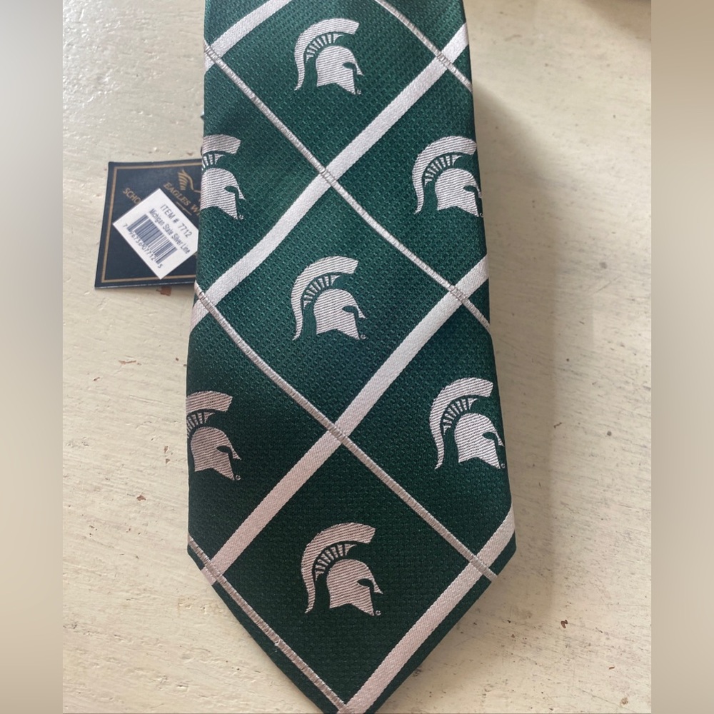 Michigan Spartans tie - new with tags! 100% silk